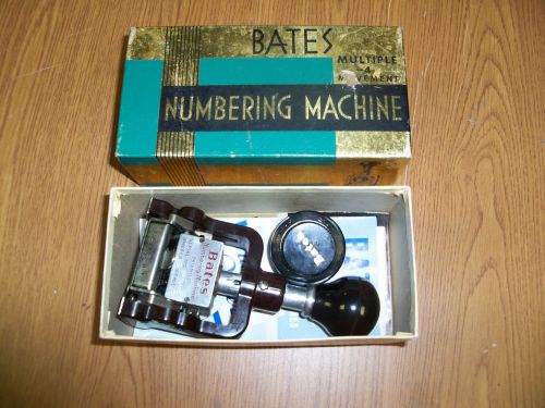 Vintage BATES NUMBERING MACHINE IN ORIGINAL BOX &amp; INSTRUCTIONS