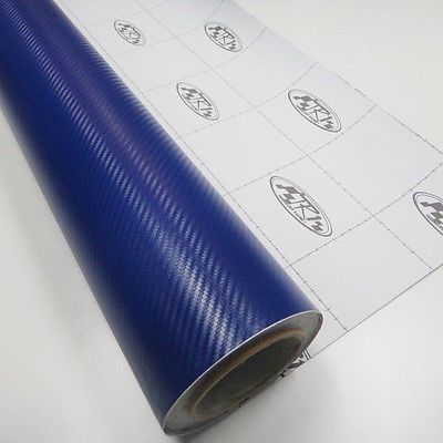 New 3D 12&#034; x 50&#034; Carbon fiber VINYL Wrap Sheet Decal Sticker paper Roll Blue W13