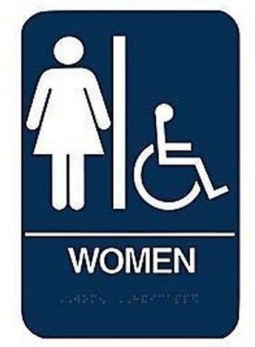 Don-Jo Women&#039;s / Handicap Sign w/ Braille Blue &amp; White 6&#034; x 9&#034; HS9070-05 *NEW*