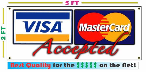 Visa Mastercard Accepted Banner Sign NEW Larger Size Best Quality for the $$$