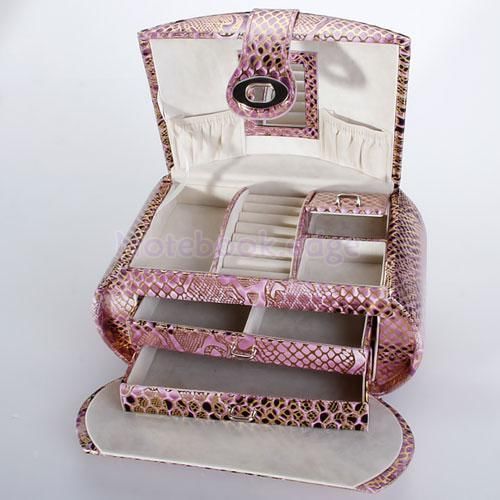 Fashion multifunctional earrings ring jewelry box storage case organizer shop for sale