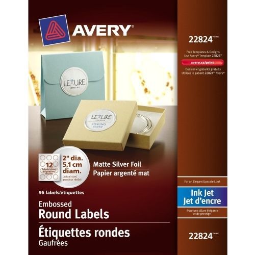 Avery promotional label - 2&#034; diameter - 120 / pack - circle - inkjet -silver for sale
