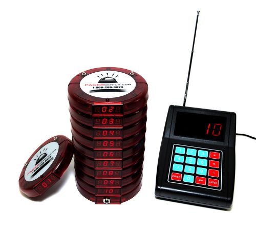 10 Wireless Digital Restaurant Coaster Pager / Guest Table Waiting Paging System