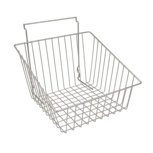Slatwall sloped front wire basket box of 3 - chrome - work with all slat panels for sale