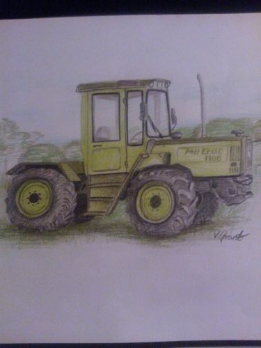 mb trac 1100 original signed A4 drawing rare tractor art