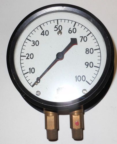 US Gauge 9100 4&#034; Pressure Gauge 0-100 PSI With Dual 1/4&#034; Connections NNB