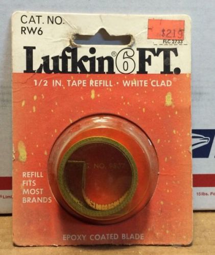 NOS Lufkin Tape Refill Blade RW6 WHITE Clad 1/2&#034; x 6&#039; Epoxy Coated PKG NO 9807