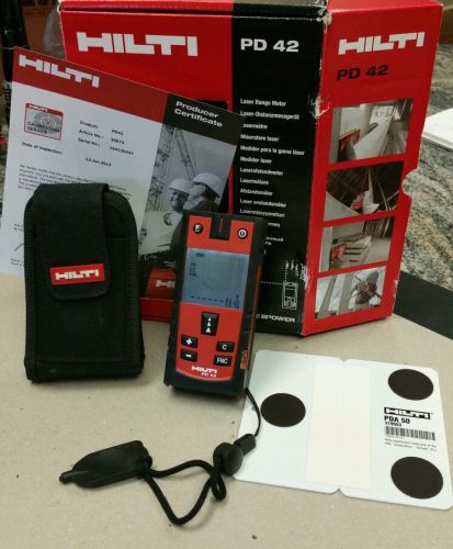 HILTI PD-42 Laser Range Meter w/ PDA-50 Target Plate and Carrying Case