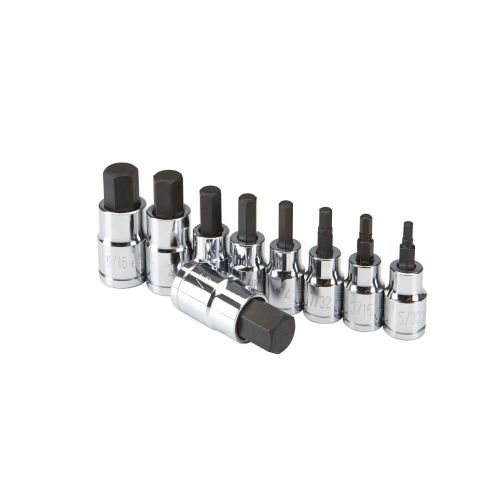 New 9 Piece 3/8&#034; and 1/2&#034; Drive SAE Hex Bit Socket Set Free US Shipping!