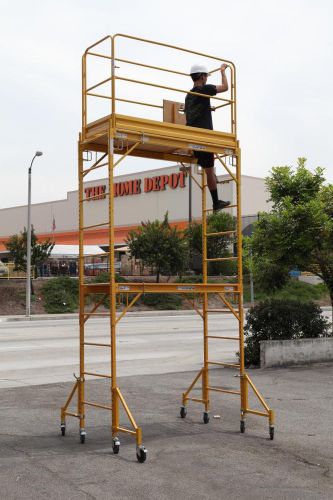 12 feet standing high scaffold rolling tower with 2 huatch decks guard rail cbm for sale