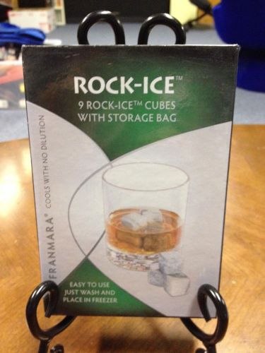 Whiskey on the rocks ROCK ICE CUBES 9pc Set. w/Velvet Storage Bag FREE U.S. SHIP