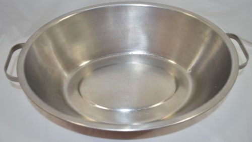 Older Vollrath 8630 Oval Stainless Tub Baking Pan w/ End Handles 17&#034; x 13&#034; x 5&#034;
