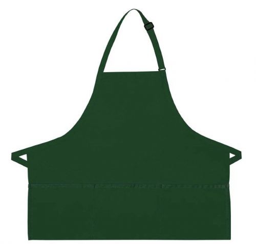Hunter green bib apron 3 pocket craft restaurant baker butcher adjust usa new for sale