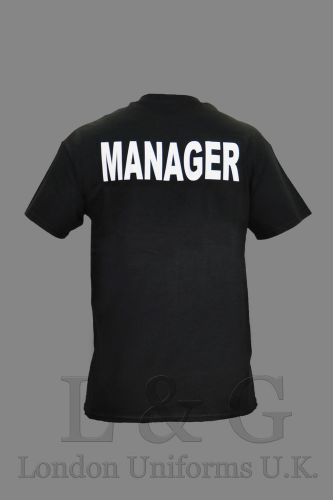 Manager T-Shirt Workwear Bar Uniform 100% cotton S to XXL L&amp;G London Uniforms