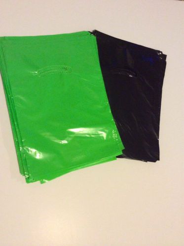 50 Lime Green &amp; Black Mix 9x12  Merchandise Gift Bags W\ Handles, Low density