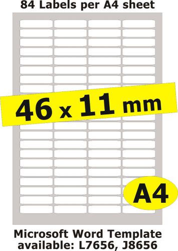 46x11mm / 420 Labels / 5 A4 sheets Gloss Clear Transparent Inkjet Stickers