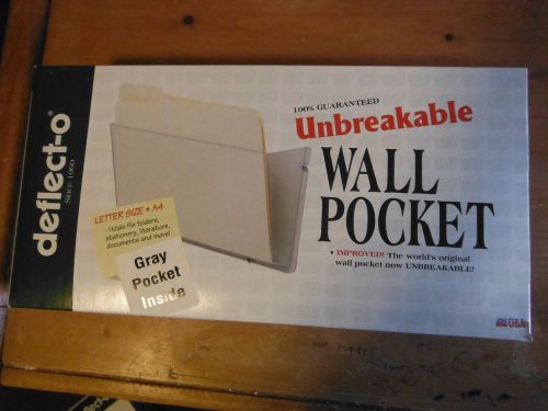 DEFLECT-O UNBREAKABLE WALL POCKET A4 LETTER GRAY