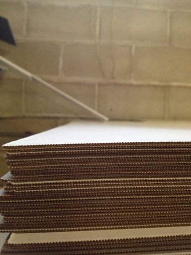 Qty 25 Sheets E Flute Corrugated Cardboard, White One Side 24x36
