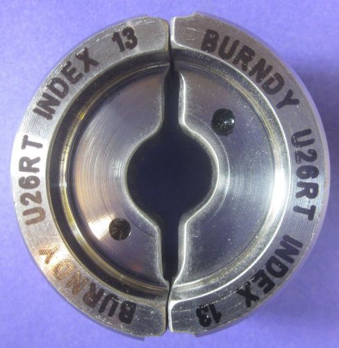 Burndy u26rt index 13 black 2/0 copper 12 ton u  hydraulic compression tool die for sale
