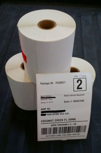 Single 4 x 6 1&#034; core direct thermal shipping labels- 275 labels per roll