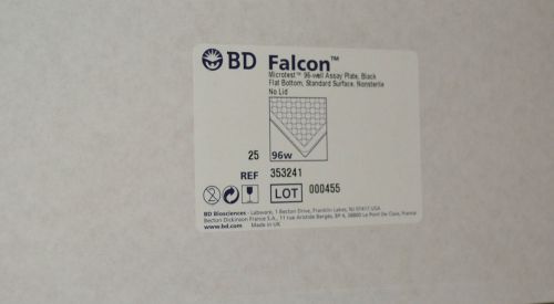 BD Falcon Microtest 96-well Assay Plates, Black, Flat-bottom, #353241, Pk of 25