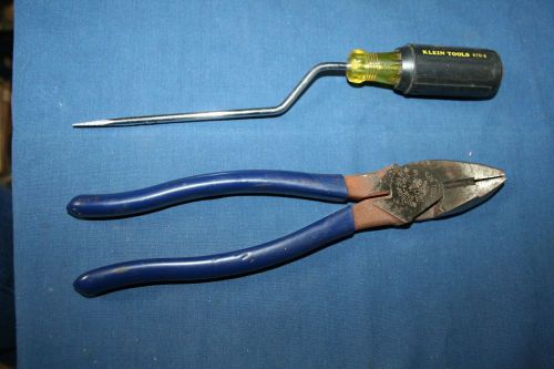 Klein Tools 670-6 Rotary Screwdriver D213-9NE Lineman Side Cutting Pliers