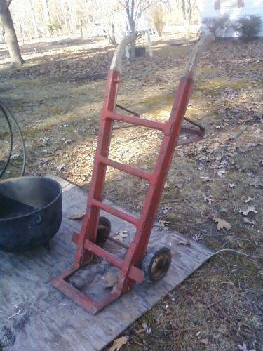 OLD  Wood Metal Hand Truck Dolley Industrial Cart Dock Train Table Decor Art