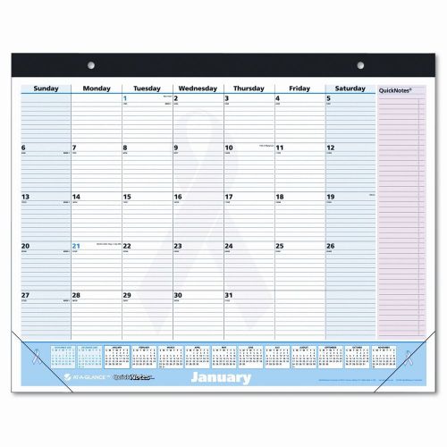 At-A-Glance QuickNotes Pink Ribbon Monthly Desk Pad/Wall Calendar, 22 x 17, 2013
