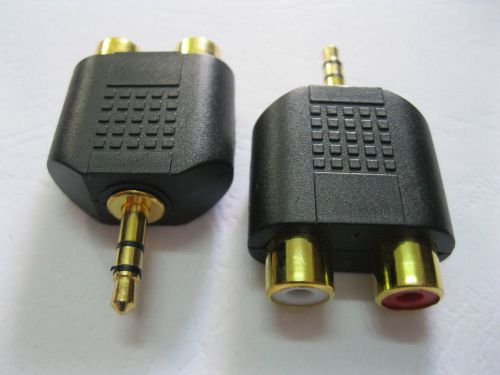 20 pcs Converter Stereo Gold Plated 3.5mm Male Plug to Dual RCA Jack Female