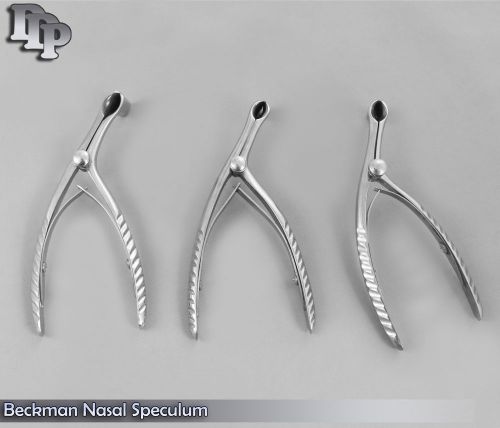 3 Beckman Nasal Speculum (Small Medium Large) ENT Surgical Instruments