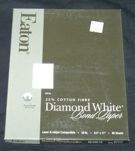 Eaton 25% Cotton Fibre Diamond White Resume Bond Paper - 8.5&#034; X 11&#034; - 80 Sheets