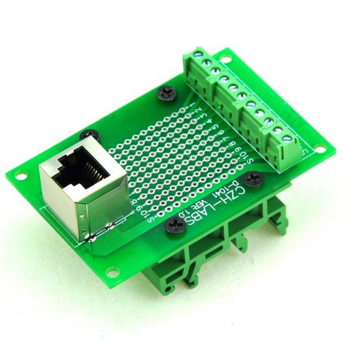Rj50 10p10c interface module with simple din rail mounting feet, vertical jack. for sale