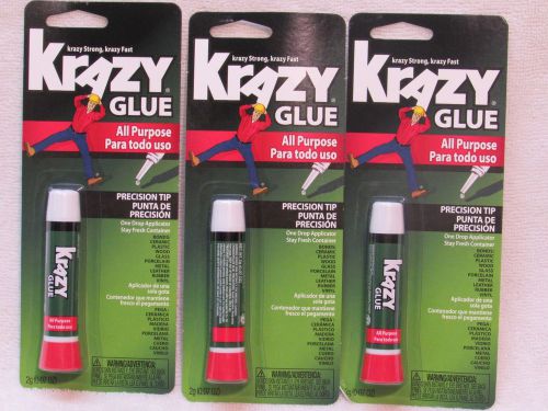 KrAZY Glue ORIGINAL krazy glue All Purpose INSTANT Crazy Glue WHOLESALE LOT OF 3