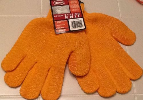 1 Pair Men&#039;s BOSS PVC Coated String Knit Gloves