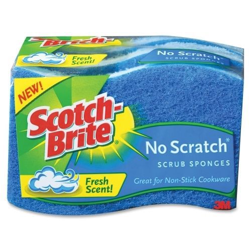 Scotch-Brite No Scratch Scrub Sponge - 2.8&#034;x4.5&#034;x590 mil -3/Pack- Blue - MMMMP3