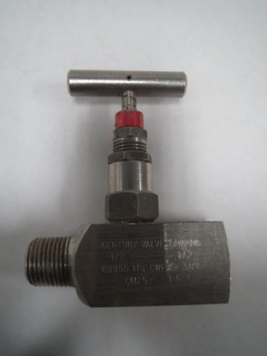 Century cm25-1ct 68950kpa npt stainless threaded 1/2 in needle valve b205326 for sale