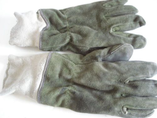 XL Extra Large SHELBY Leather Firefighter Gloves Green Turn Out  Gear   G106
