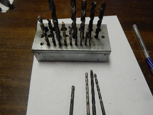 Twist Drill Bits lot of 17 Pcs  7/64&#034; to 23/64&#034; with Stand