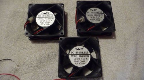 3 ADDA AD0812MS 12V 0.12A  brushless fans