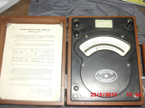 Weston Type 2 Analog Frequency Meter with Wooden Enclosure (339) No.1141