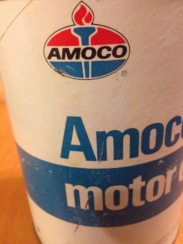AMOCO 200 Motor Oil Full Can Unopened Cardboard &amp; Metal NOS 1 Quart