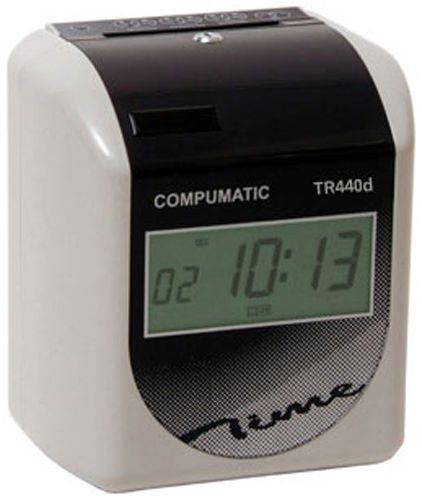 New compumatic tr440d heavy duty time clock + 250 cards + card rack + ribbon for sale
