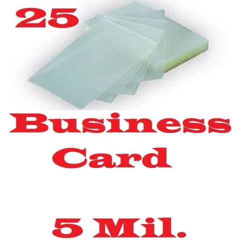 25 Business Card Laminating Laminator, Pouches Sheets   5 Mil