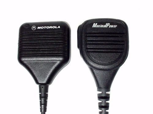 Lot of 2 motorola speaker mics shoulder microphone maximal power &amp; pmmn4013a for sale