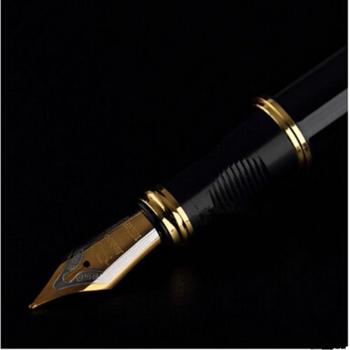 Black Fountain Pen X450 JinHao Medium Gift Nib Gold Business