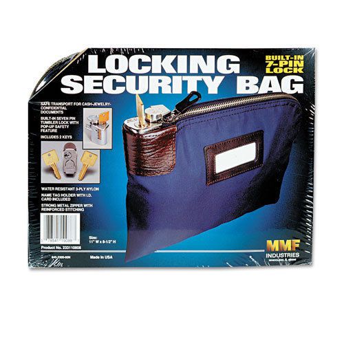 Seven-pin security/night deposit bag w/2 keys, nylon, 8 1/2 x 11, navy for sale