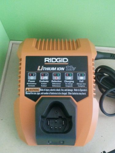 RIGID 12 VOLT LITHIUM ION BATTERY CHARGERS. LOT OF 3