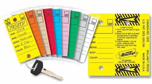Versa-tags self laminating self protecting versa tags key tags with rings (250 for sale