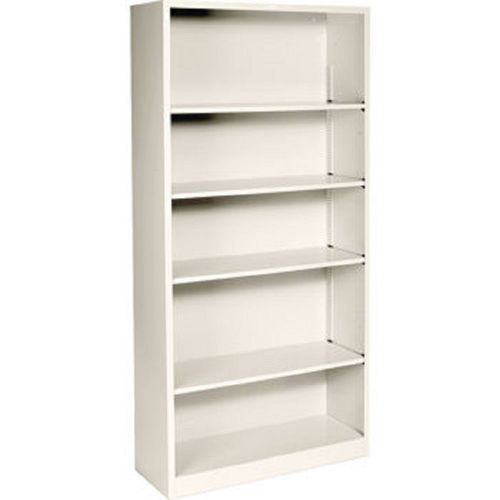5-Shelf Steel Bookcase 34-1/2&#034;W Putty Home Business Office Furniture C633088