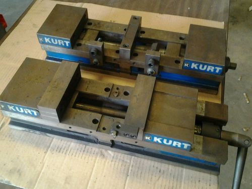 2 kurt dl640 mill milling machine vise s double mount angle lock pair haas for sale